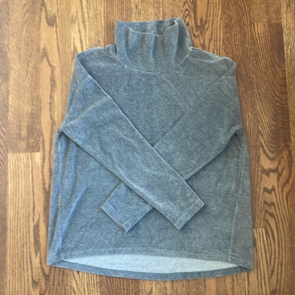 Banana Republic Gray Velour Mock Neck Pullover Sweater Sweatshirt Sz Small Cozy - Picture 1 of 6